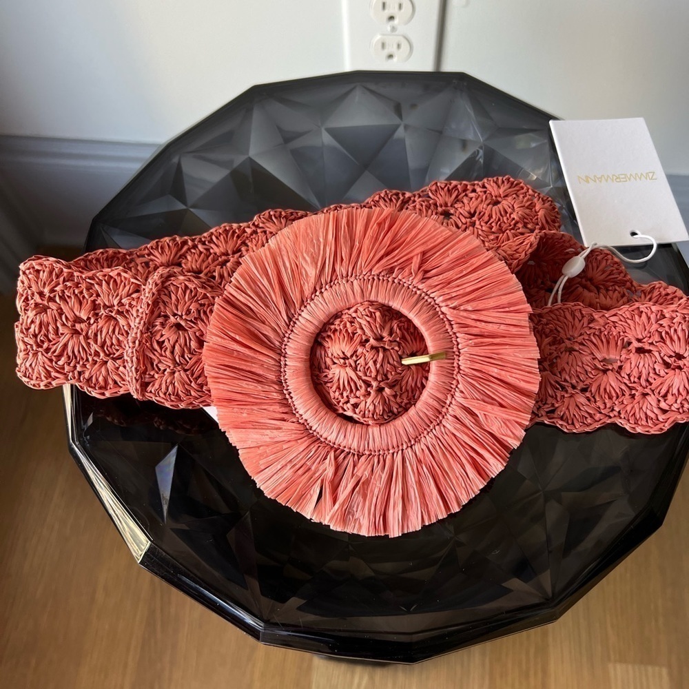 ZIMMERMANN Raffia belt: Pink